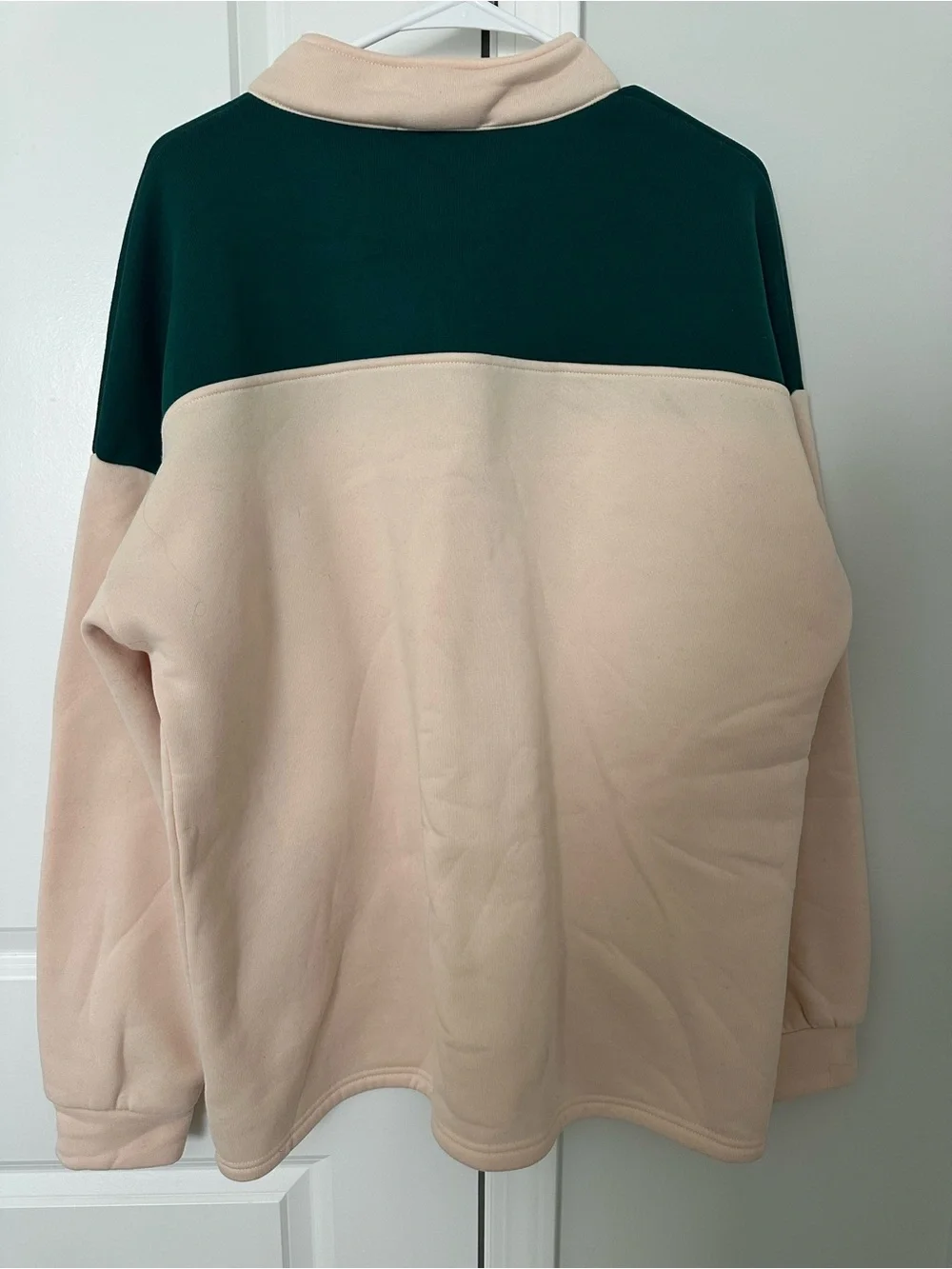 Alaska The Last Frontier Quarter Zip Sweatshirt |Green and Cream Color Block 2XL - Picture 4 of 8